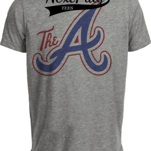 Atlanta Braves Retro City Connect Baseball Artwork Heather Gray Sublimated T-Shirts