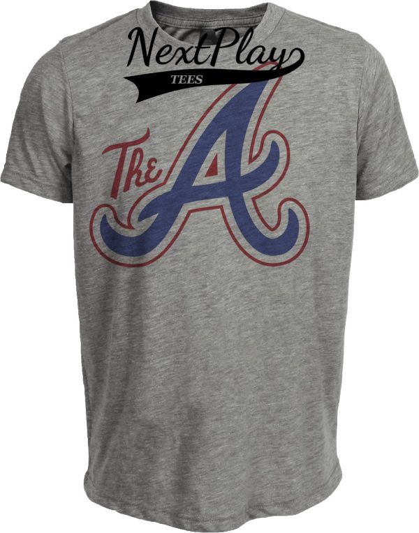 Atlanta Braves Retro City Connect Baseball Artwork Heather Gray Sublimated T-Shirts