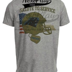 Carolina Panthers Exclusive Retro Football Service Salute Artwork Heather Gray Sublimated T-Shirt