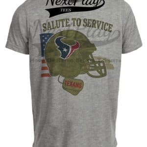 Houston Texans Exclusive Retro Football Service Salute Artwork Heather Gray Sublimated T-Shirt