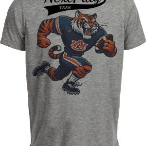 Auburn Tigers Exclusive Retro Football Artwork Heather Gray Sublimated T-Shirt