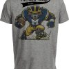 Michigan Wolverines Exclusive Retro Football Artwork Heather Gray Sublimated T-Shirt