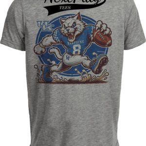Kentucky Wildcats Exclusive Retro Football Artwork Heather Gray Sublimated T-Shirt