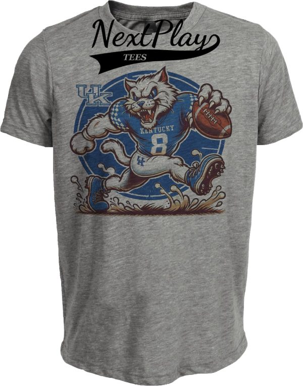 Kentucky Wildcats Exclusive Retro Football Artwork Heather Gray Sublimated T-Shirt