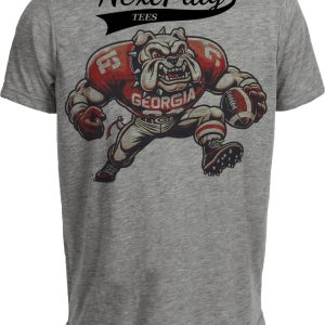 Georgia Bulldogs Exclusive Retro Football Mascot Artwork Heather Gray Sublimated T-Shirt