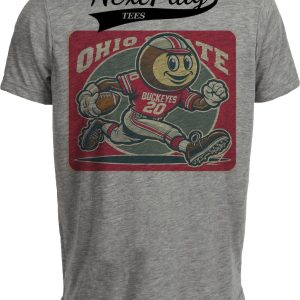 Ohio State Buckeyes Exclusive Retro Football Brutus Artwork Heather Gray Sublimated T-Shirt