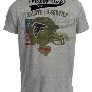 Atlanta Falcons Exclusive Retro Football Service Salute Artwork Heather Gray Sublimated T-Shirt