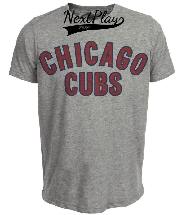 Chicago Cubs Retro Jersey Lettering Baseball 1939 Artwork Heather Gray Sublimated T-Shirt