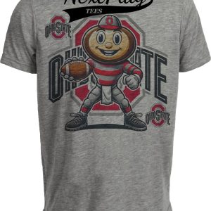 Ohio State Buckeyes Exclusive Retro Football 1998 Artwork Heather Gray Sublimated T-Shirt