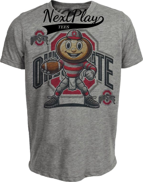 Ohio State Buckeyes Exclusive Retro Football 1998 Artwork Heather Gray Sublimated T-Shirt