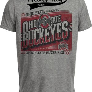 Ohio State Buckeyes Exclusive Retro Team Artwork Heather Gray Sublimated T-Shirt