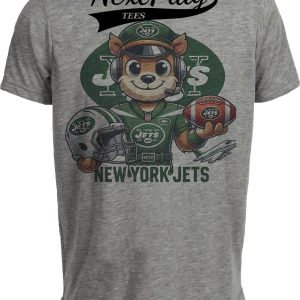 New York Jets Exclusive Retro Football Helmet Artwork Heather Gray Sublimated T-Shirt