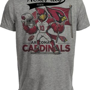 Arizona Cardinals Exclusive Retro Football Flag Artwork Heather Gray Sublimated T-Shirt