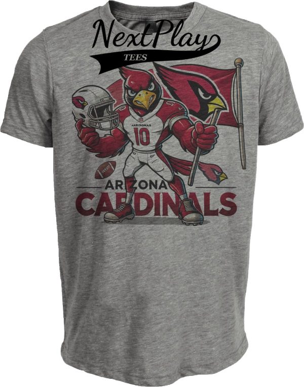 Arizona Cardinals Exclusive Retro Football Flag Artwork Heather Gray Sublimated T-Shirt