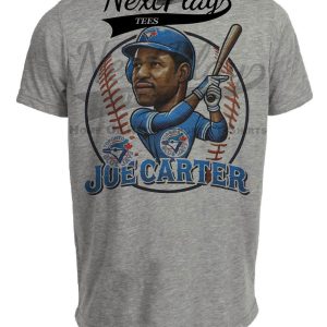 Toronto Blue Jays Joe Carter HR Exclusive Retro Baseball Artwork Heather Gray Sublimated T-Shirt