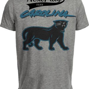 Carolina Panthers Retro Football Mascot Artwork Heather Gray Sublimated T-Shirt