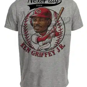 Cincinnati Reds Ken Griffey Jr. The Kid Exclusive Retro Baseball Artwork Heather Gray Sublimated T-Shirt