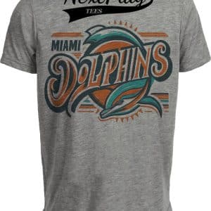 Miami Dolphins Exclusive Retro Football 2002 Artwork Heather Gray Sublimated T-Shirt