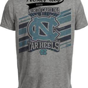 North Carolina Tar Heels Exclusive Retro Team Artwork Heather Gray Sublimated T-Shirt