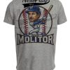 Milwaukee Brewers Paul Molitor Exclusive Retro Baseball Artwork Heather Gray Sublimated T-Shirt