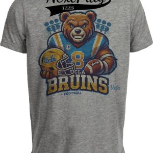 UCLA Bruins Exclusive Retro Football Artwork Heather Gray Sublimated T-Shirt
