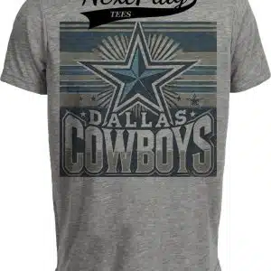 Dallas Cowboys Exclusive Retro Timeless Throwback Football Artwork Heather Gray Sublimated T-Shirt
