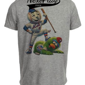 New York Mets vs. Philadelphia Phillies Exclusive Retro Rivals Baseball Artwork Heather Gray Sublimated T-Shirt