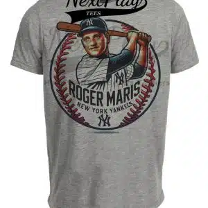New York Yankees Roger Maris Exclusive Retro Baseball Artwork Heather Gray Sublimated T-Shirt
