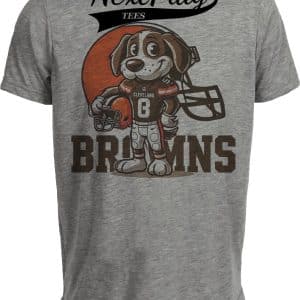 Cleveland Browns Exclusive Retro Football Helmet Artwork Heather Gray Sublimated T-Shirt