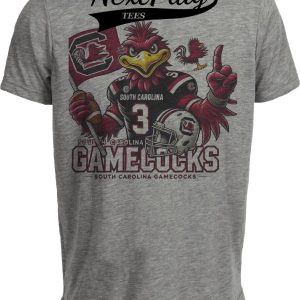 South Carolina Gamecocks Exclusive Retro Football Flag Artwork Heather Gray Sublimated T-Shirt