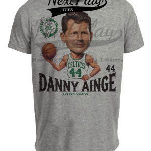 Boston Celtics Danny Ainge Exclusive Retro Basketball 1986 Artwork Heather Gray Sublimated T-Shirt