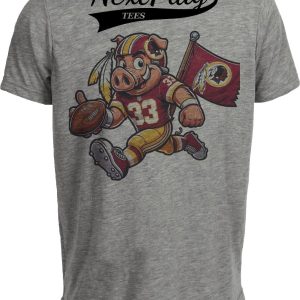 Washington Redskins Exclusive Retro Football Mascot 1981 Artwork Heather Gray Sublimated T-Shirt