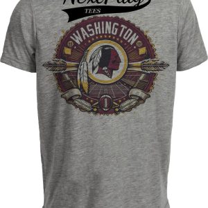 Washington Redskins Exclusive Retro Football 1981 Artwork Heather Gray Sublimated T-Shirt