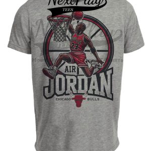 Chicago Bulls Michael Air Jordan Exclusive Retro Basketball Artwork Heather Gray Sublimated T-Shirt