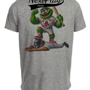 Boston Red Sox vs. New York Yankees Exclusive Retro Rivals Baseball Artwork Heather Gray Sublimated T-Shirt