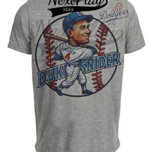 Los Angeles Dodgers Duke Snider Exclusive Retro Baseball Artwork Heather Gray Sublimated T-Shirt