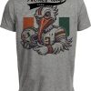 Miami Hurricanes Exclusive Sebastian Retro Football Helmet Artwork Heather Gray Sublimated T-Shirt