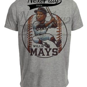 San Francisco Giants Willie Mays Exclusive Retro Baseball Artwork Heather Gray Sublimated T-Shirt