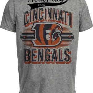 Cincinnati Bengals Exclusive Retro Football Team Logo Artwork Heather Gray Sublimated T-Shirt