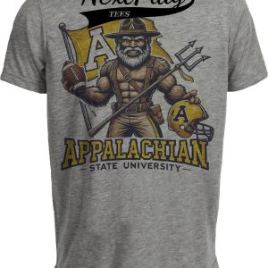 Appalachian State Mountaineers Exclusive Retro Football Flag Yosef Artwork Heather Gray Sublimated T-Shirt