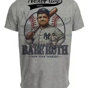 New York Yankees Babe Ruth Exclusive Retro Baseball 1925 Artwork Heather Gray Sublimated T-Shirt