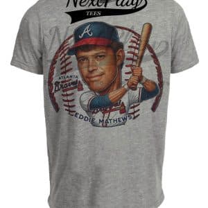 Atlanta Braves Eddie Mathews Exclusive Retro Baseball 1955 Artwork Heather Gray Sublimated T-Shirt