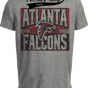 Atlanta Falcons Exclusive Retro Football Artwork Heather Gray Sublimated T-Shirt