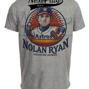 Houston Astros Nolan Ryan Exclusive Retro Baseball Artwork Heather Gray Sublimated T-Shirt