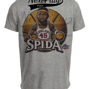 Cleveland Cavaliers Cavs Donovan Mitchell Spida Exclusive Retro Basketball Artwork Heather Gray Sublimated T-Shirt