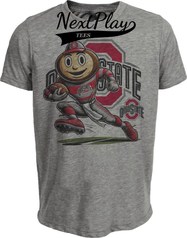 Ohio State Buckeyes Exclusive Retro Football 1996 Artwork Heather Gray Sublimated T-Shirt