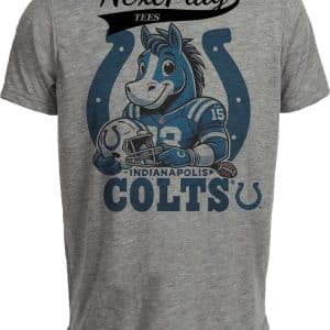 Indianapolis Colts Exclusive Retro Football Helmet Artwork Heather Gray Sublimated T-Shirt