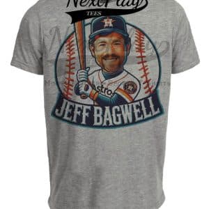 Houston Astros Jeff Bagwell Exclusive Retro Baseball Artwork Heather Gray Sublimated T-Shirt