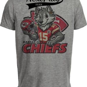 Kansas City Chiefs Exclusive Retro Football Helmet Artwork Heather Gray Sublimated T-Shirt