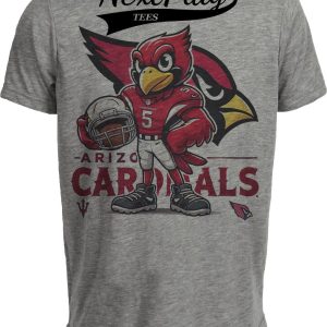 Arizona Cardinals Exclusive Retro Football Helmet Artwork Heather Gray Sublimated T-Shirt